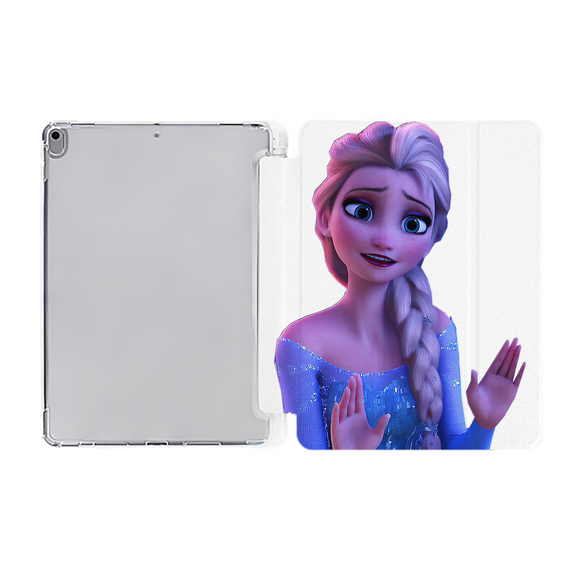 （画像用） アナと雪の女王 アンナ エルサ Frozen Anna Elsa IPad ケース ペン収納付き 三つ折りスタンド PUレザー×シリコン 対応機種9.5/10.5/10.9インチ
